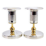 Pair of silver metal candlesticks