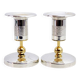 Pair of silver metal candlesticks