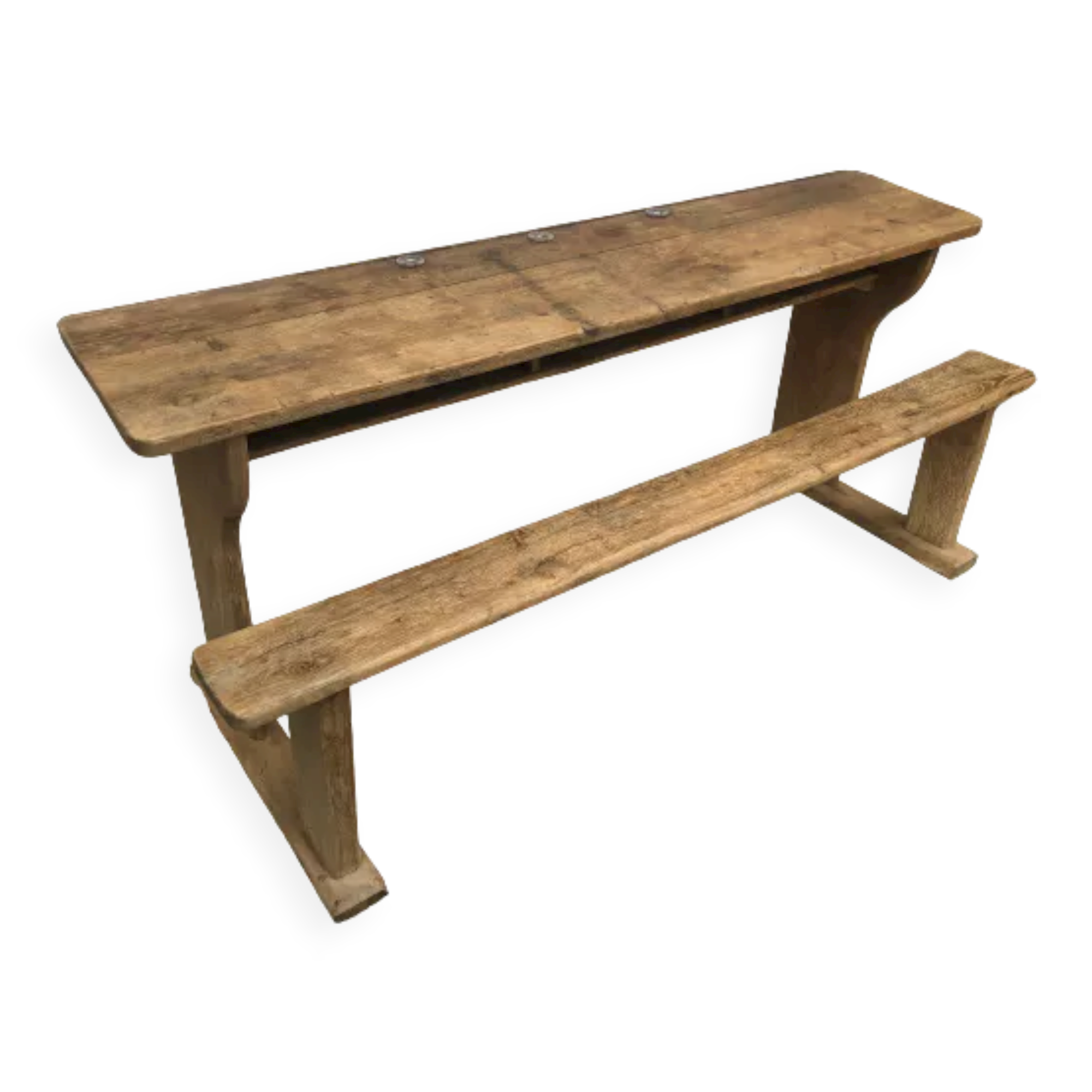 School desk and bench 3 places child wood