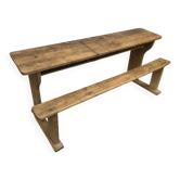 Bureau d'école et banc 3 places enfant bois