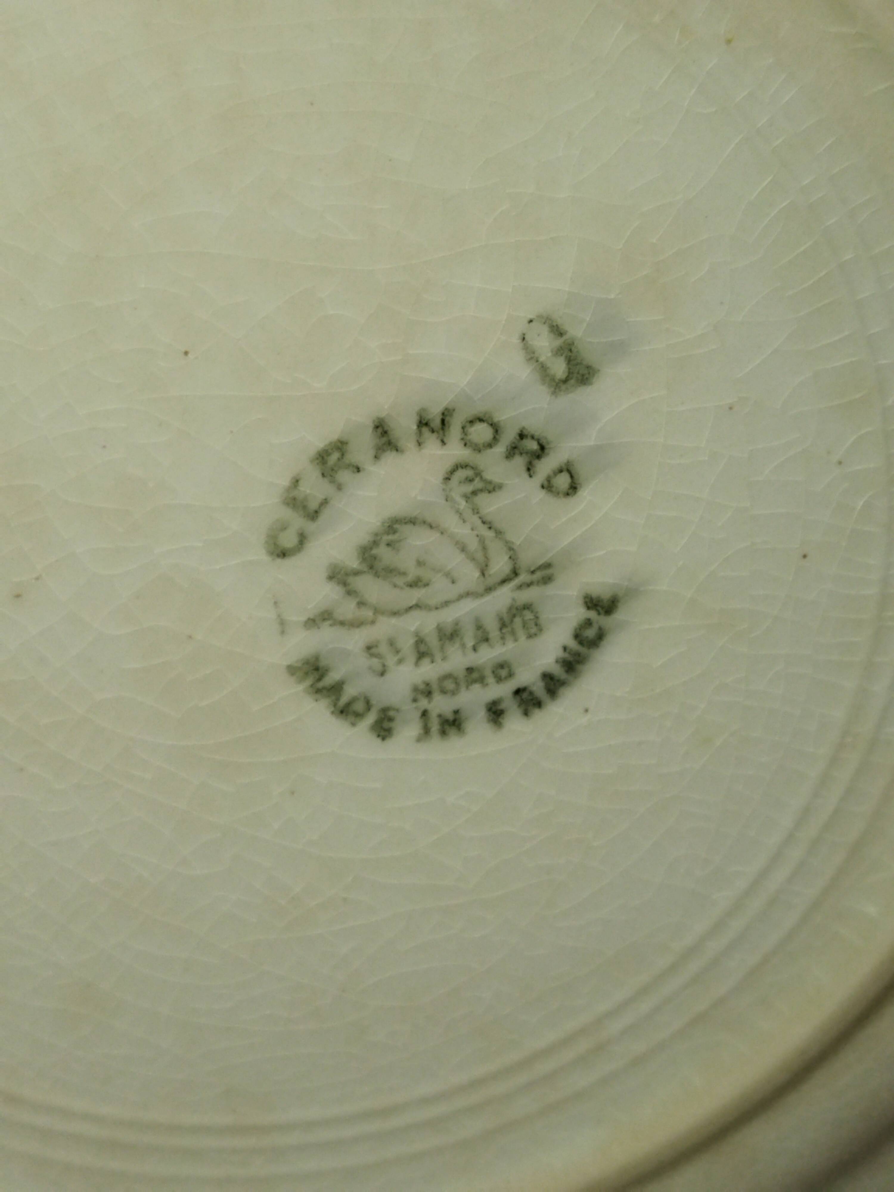 9 vintage dessert plates with Art Deco decor