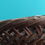 Antique basket, fruit basket or bread basket made of wicker