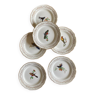 Set of 6 vintage flat plates, model Moineaux de Paris de Gien