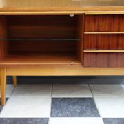 Highboard in two-tone wood with showcase part 1960s by Jitona Czech republic