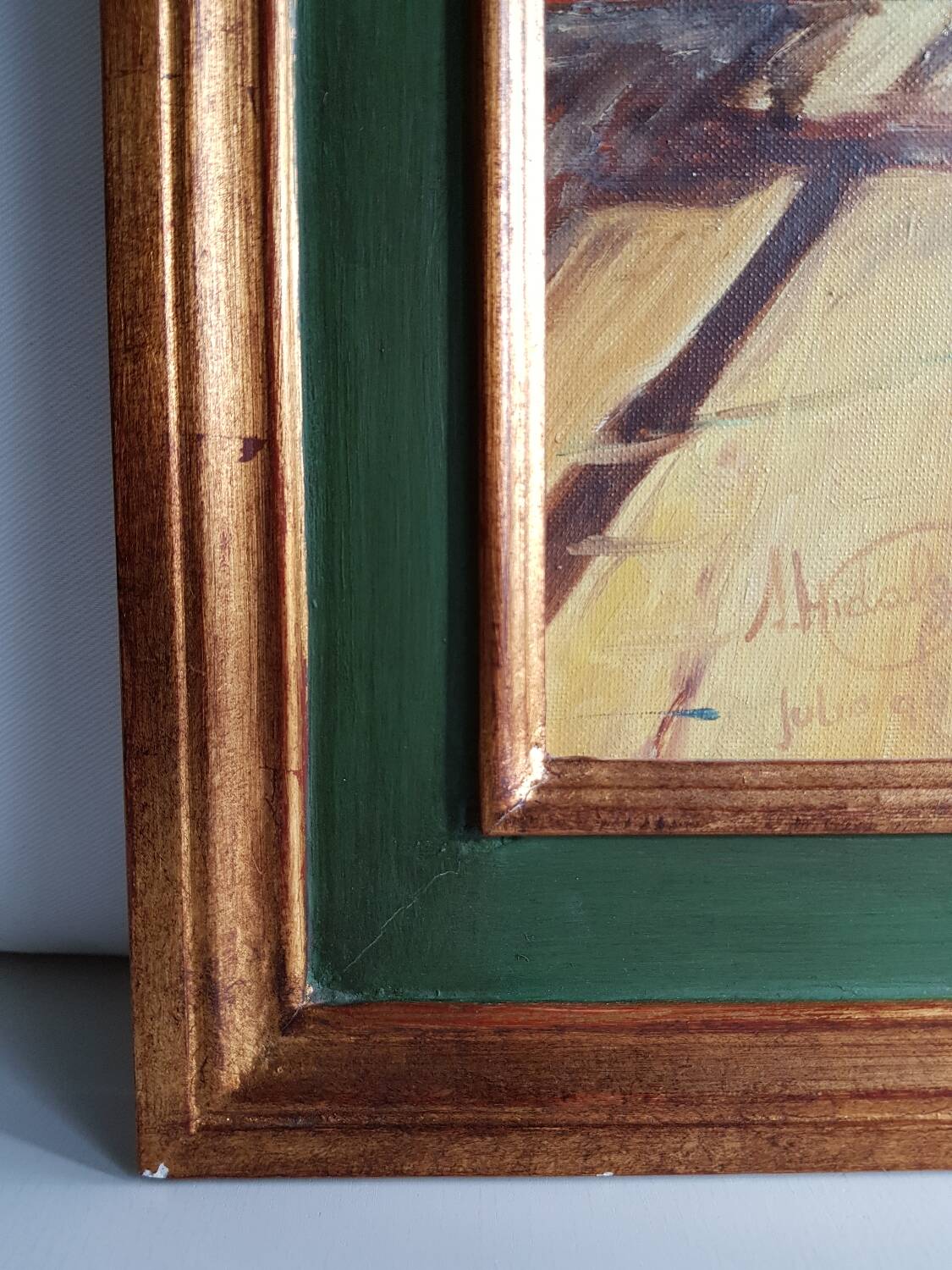 Peinture à l'huile sur toile, signée Hidalgo 1994, 46x58cm avec cadre