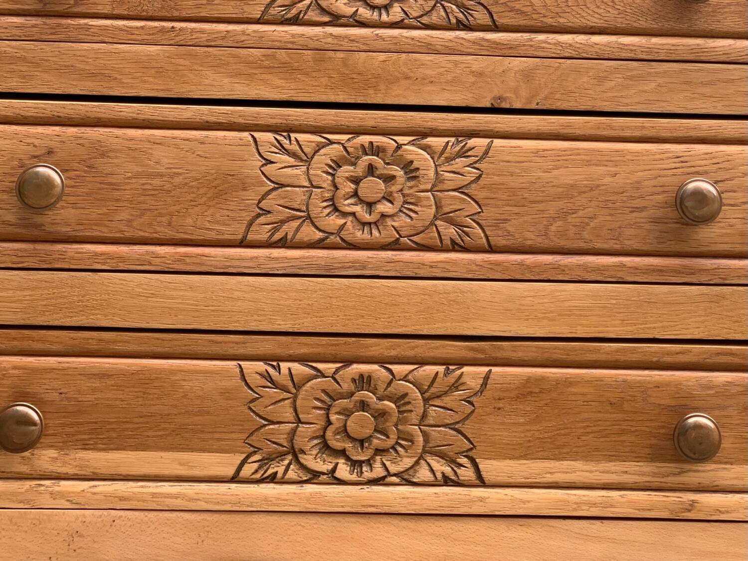 Art deco raw oak chest of drawers 1930