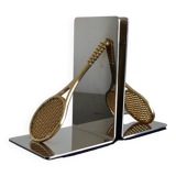 Pair of bookends, tennis racket.