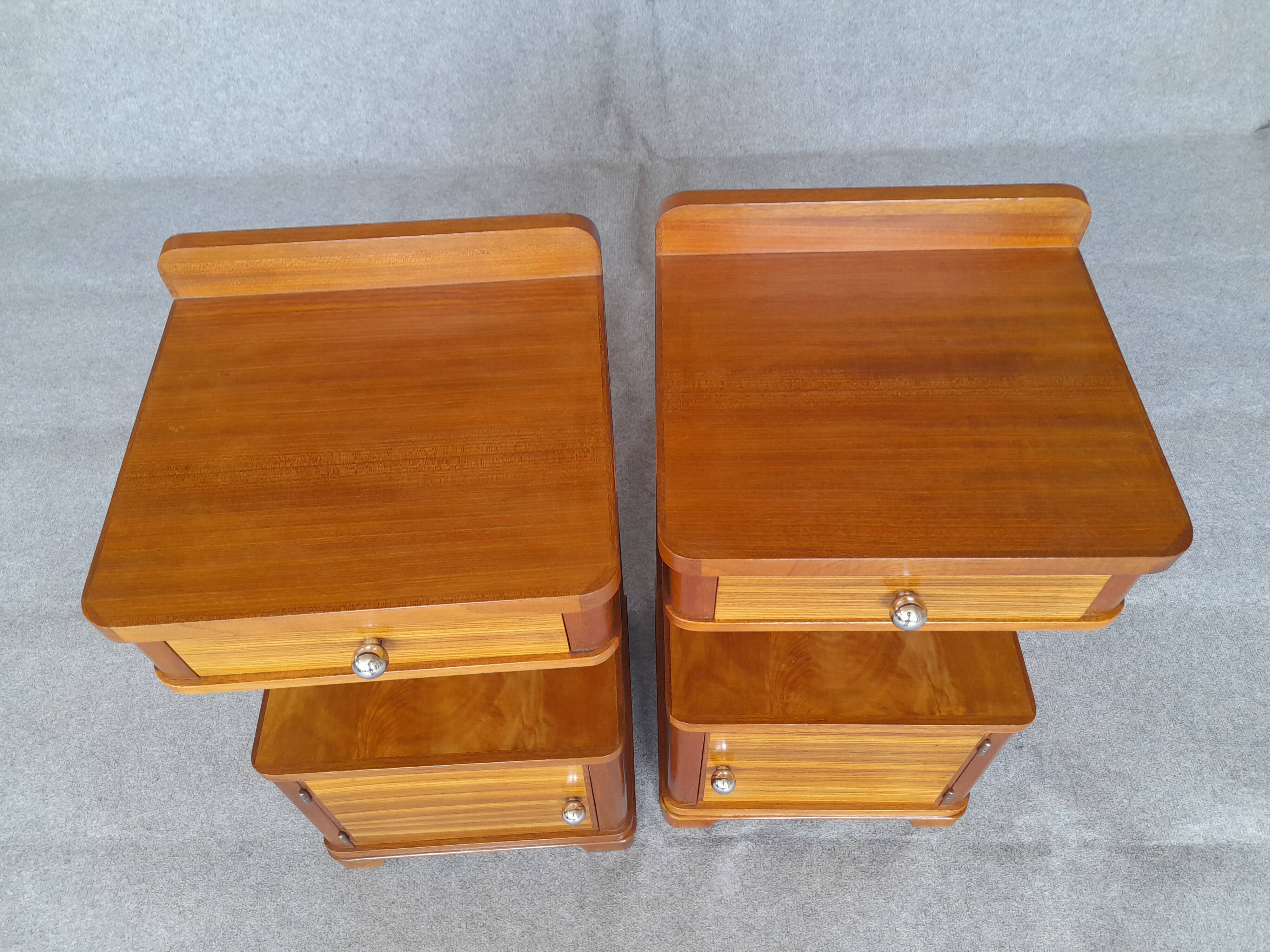 Art Deco bedside tables in pairs