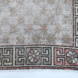 Tapis turc Antique en laine fait à la main, 4x9 nuances de rouge et jaune, 129x267Cm