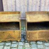 2 Art Deco bedside tables from the 1960s in walnut.