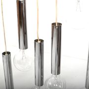 Danish 15 Chromed Spots Chandelier 1960s
