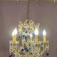 Chandelier with blue pendants
