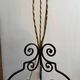 Vintage floor lamp in wrought iron and opaline.