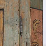 Armoire de mariée peinte d'art populaire 1792