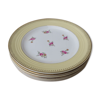 6 plates pale yellow edge Ceranord St Amand