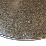 Round brutalis coffee table with brass / copper top / 1960s