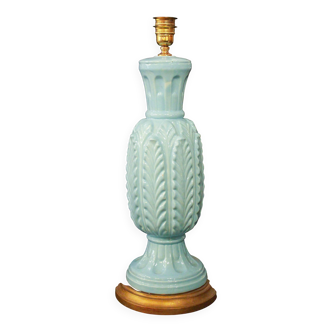 Pied de lampe de table vintage en céramique de Manises