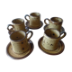 Tasses à café et soucoupes en grès