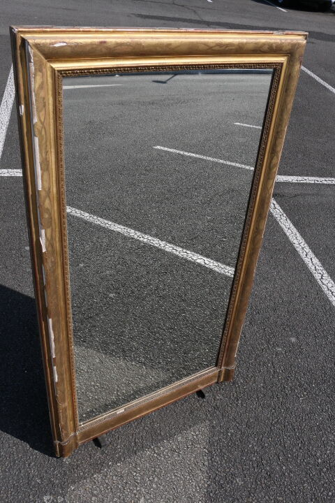 Rectangular gold mirror 161x94cm