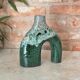 Medium varnished blue artisanal vase