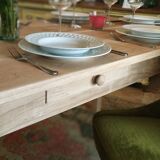 Farmhouse table in natural raw solid oak
