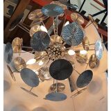 Handmade Hammered Sputnik Candlestick in Kromo Discs Italian Made