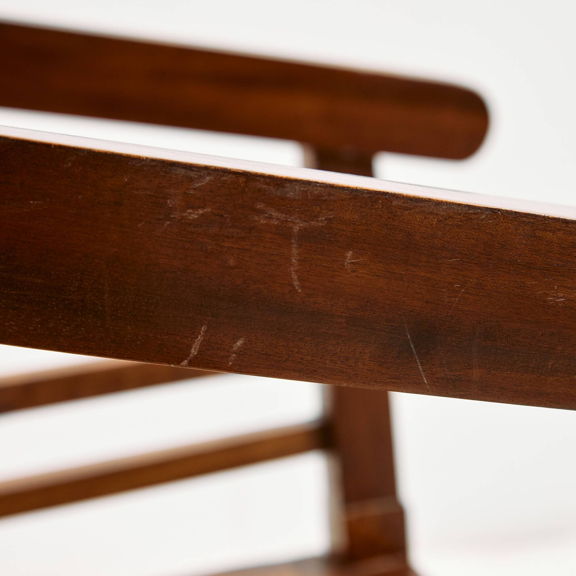 Beech and rattan armchair