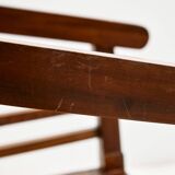 Beech and rattan armchair