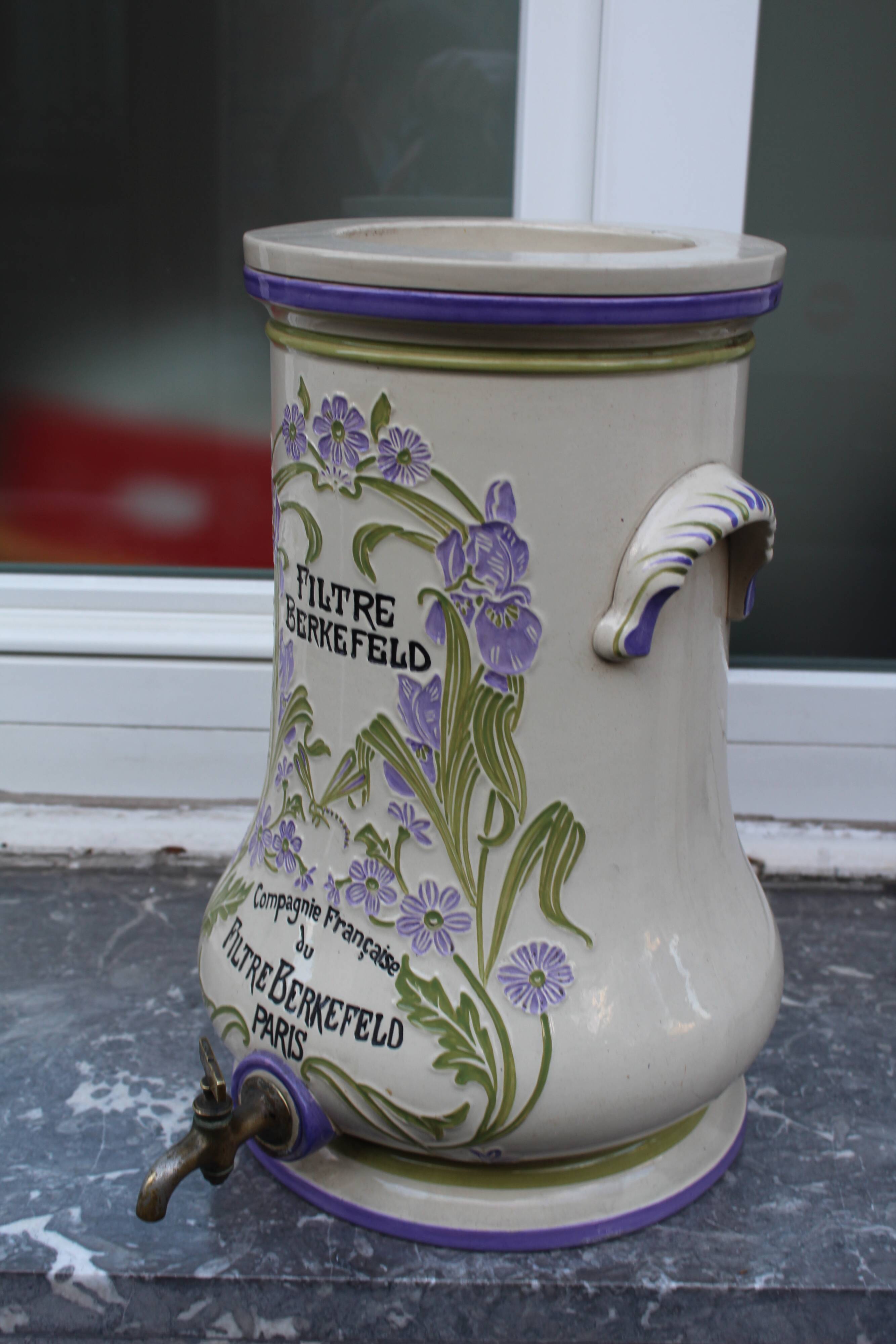Fountain water filter art nouveau, porcelain