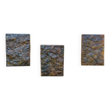 Set of three brutalist wall sculptures, by Irv Bramberg, vintage