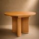 Oak/ratten table in the style of Vivai del Sud Italy, circa 1970.