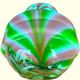 Art Nouveau ball vase opalescent glass stylized tricolor decoration Murano 1920