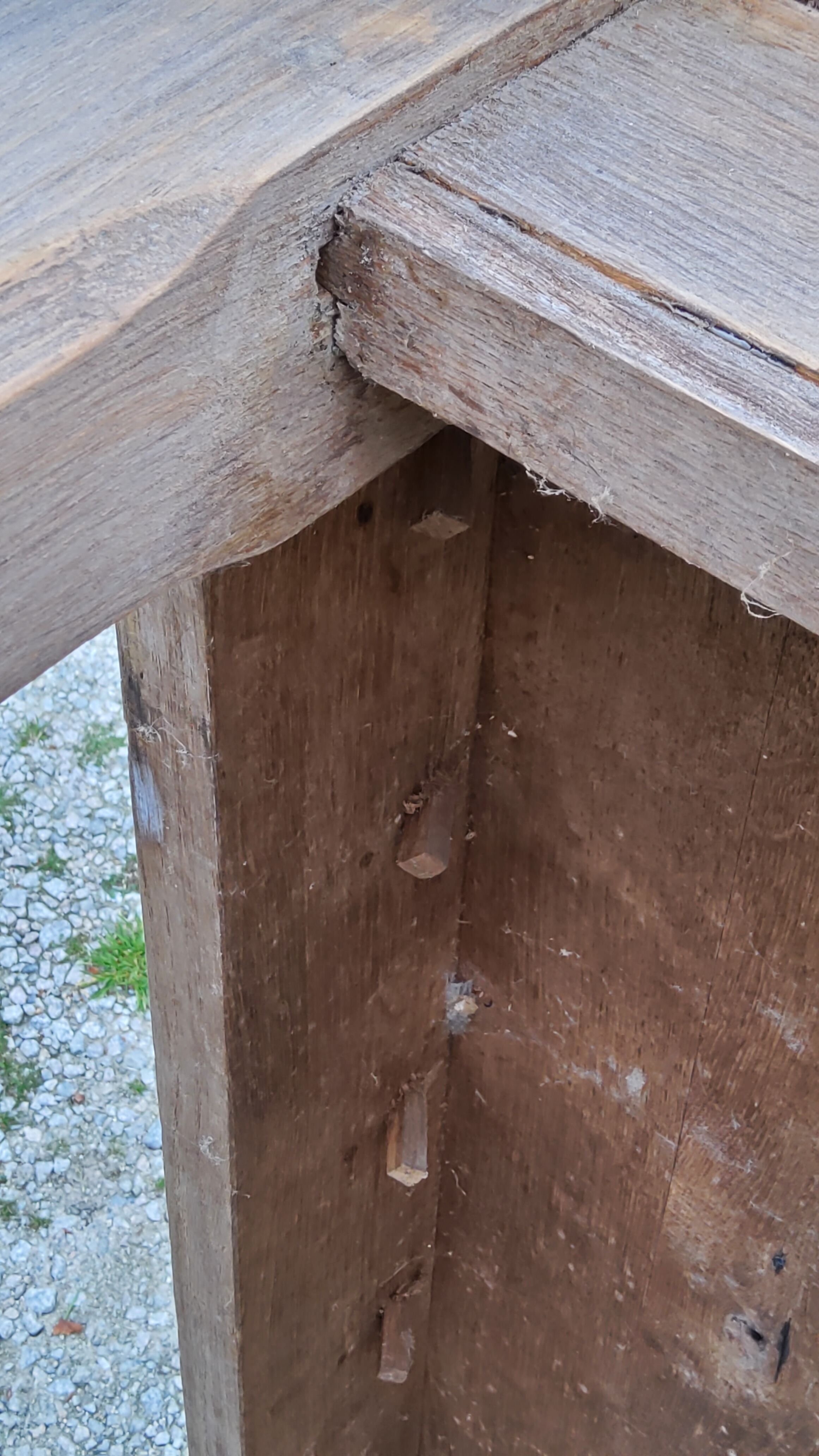 Old brutalist oak farmhouse coffee table