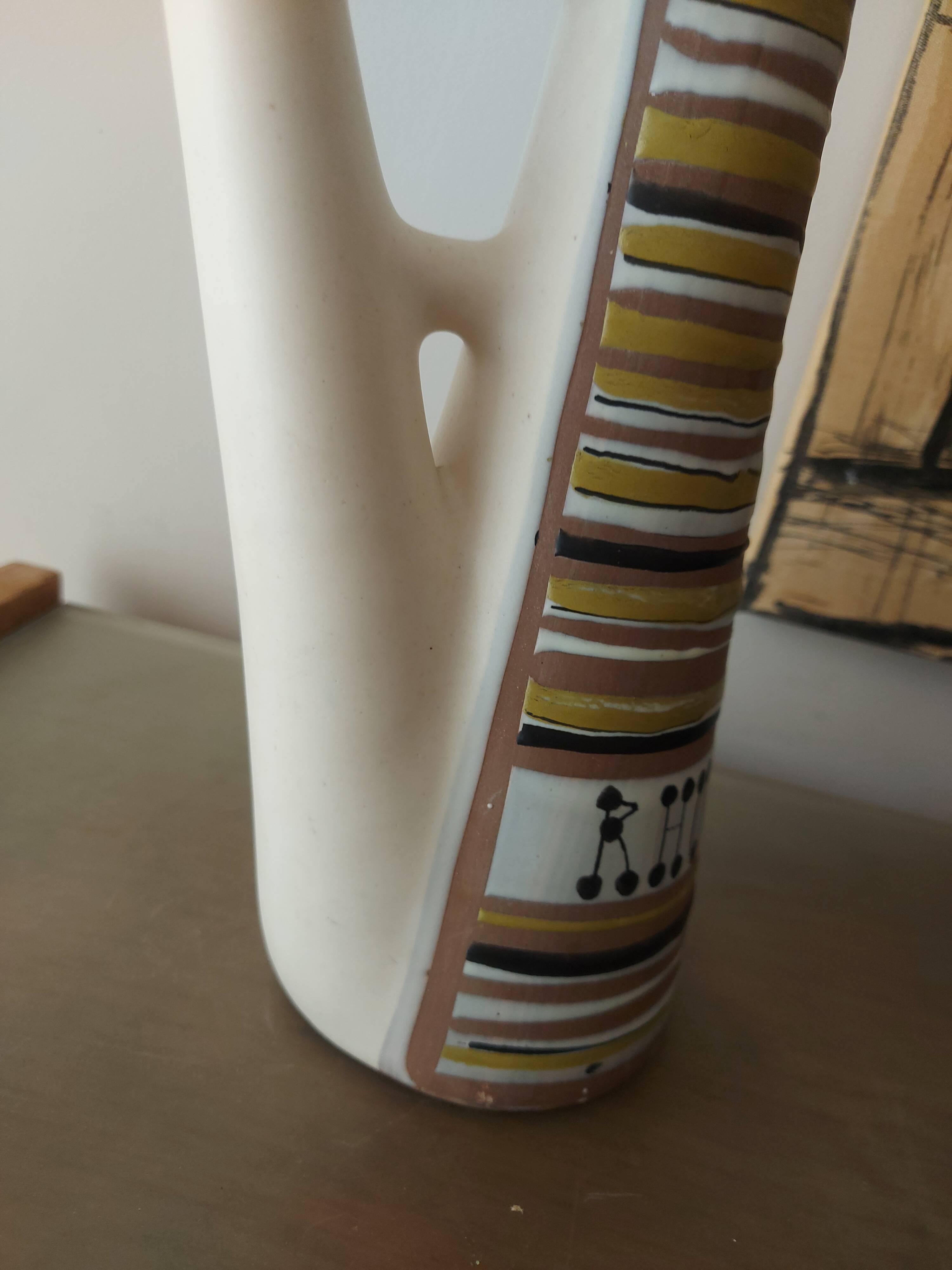 Ceramic pitcher " rum " roger capron , vallauris