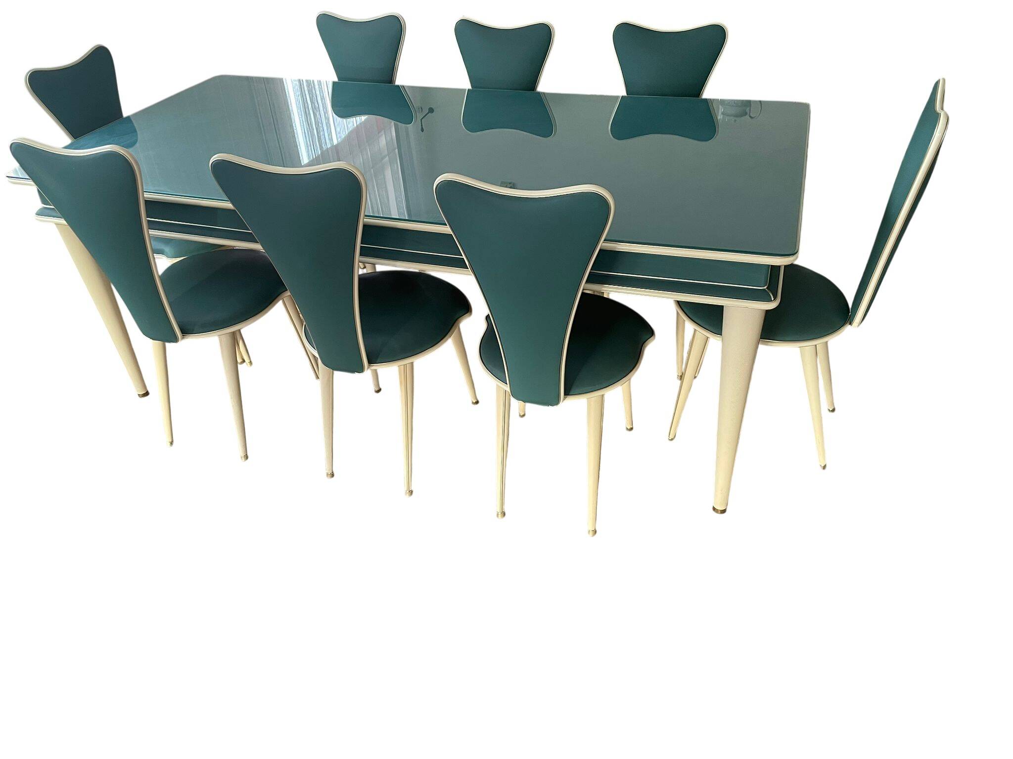 Salle à manger Umberto Mascagni — Table et 8 chaises, Italie, années 1950