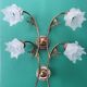 Pair of vintage Art Deco pink double wall sconces France