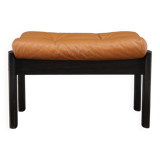 1960s Brown Leather Oak Stool, Denmark