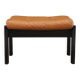 1960s Brown Leather Oak Stool, Denmark