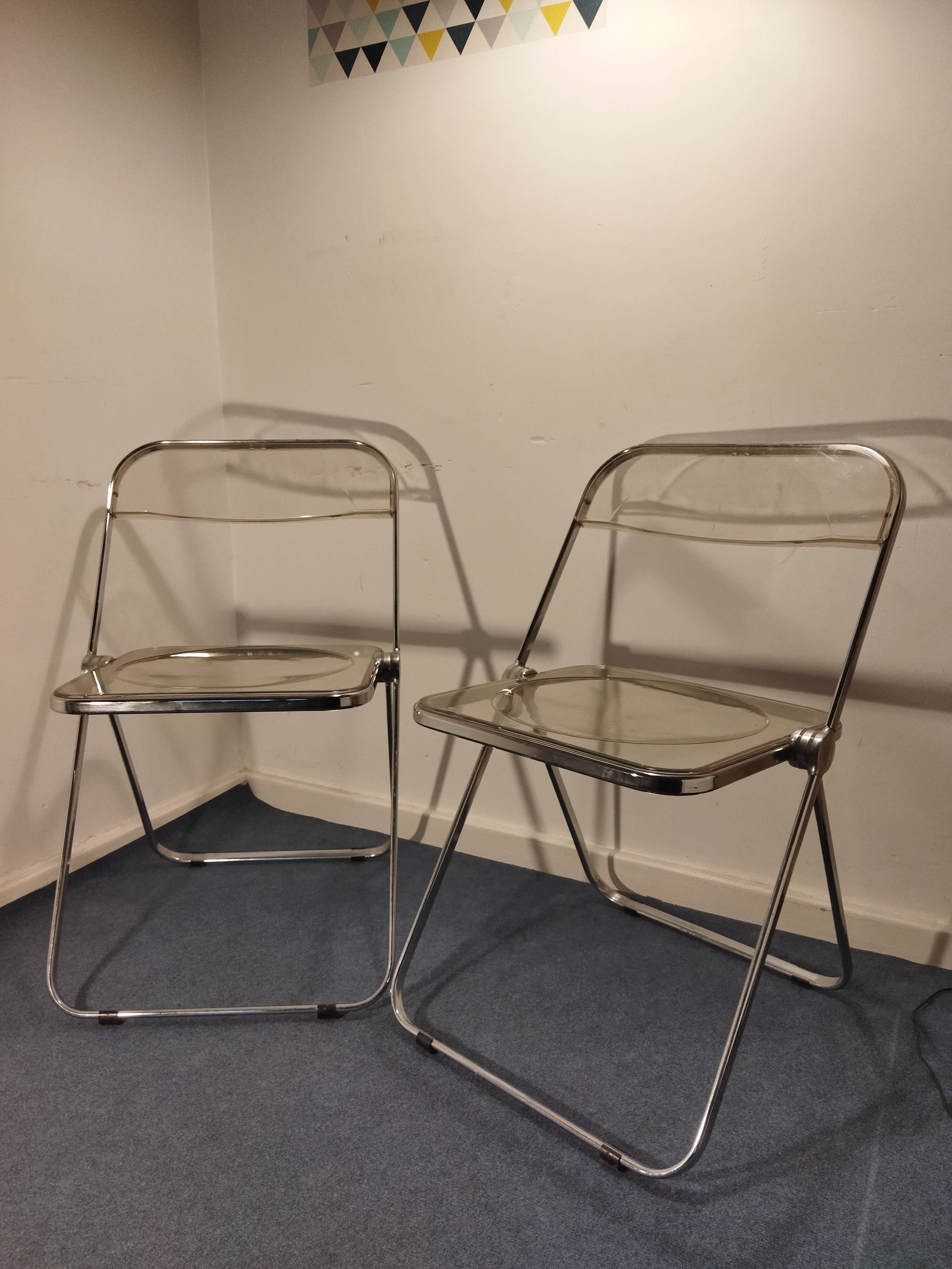 Pair of Plia chairs by Giancarlo Piretti