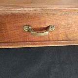 Old mirror with wooden drawer to hang art deco