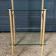 Bedside table 1980 golden metal 2 glass tops