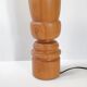 Pied de lampe en bois tourné vintage 1970