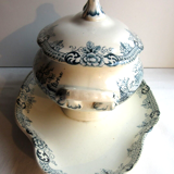 Sauce boat couvert, terre de fer gris-bleu: saïgon, choisy le roi hb & cie.