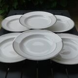 6 Hollow plates, porcelain Limoges, Charles Ahrenfeldt.