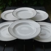6 Hollow plates, porcelain Limoges, Charles Ahrenfeldt.