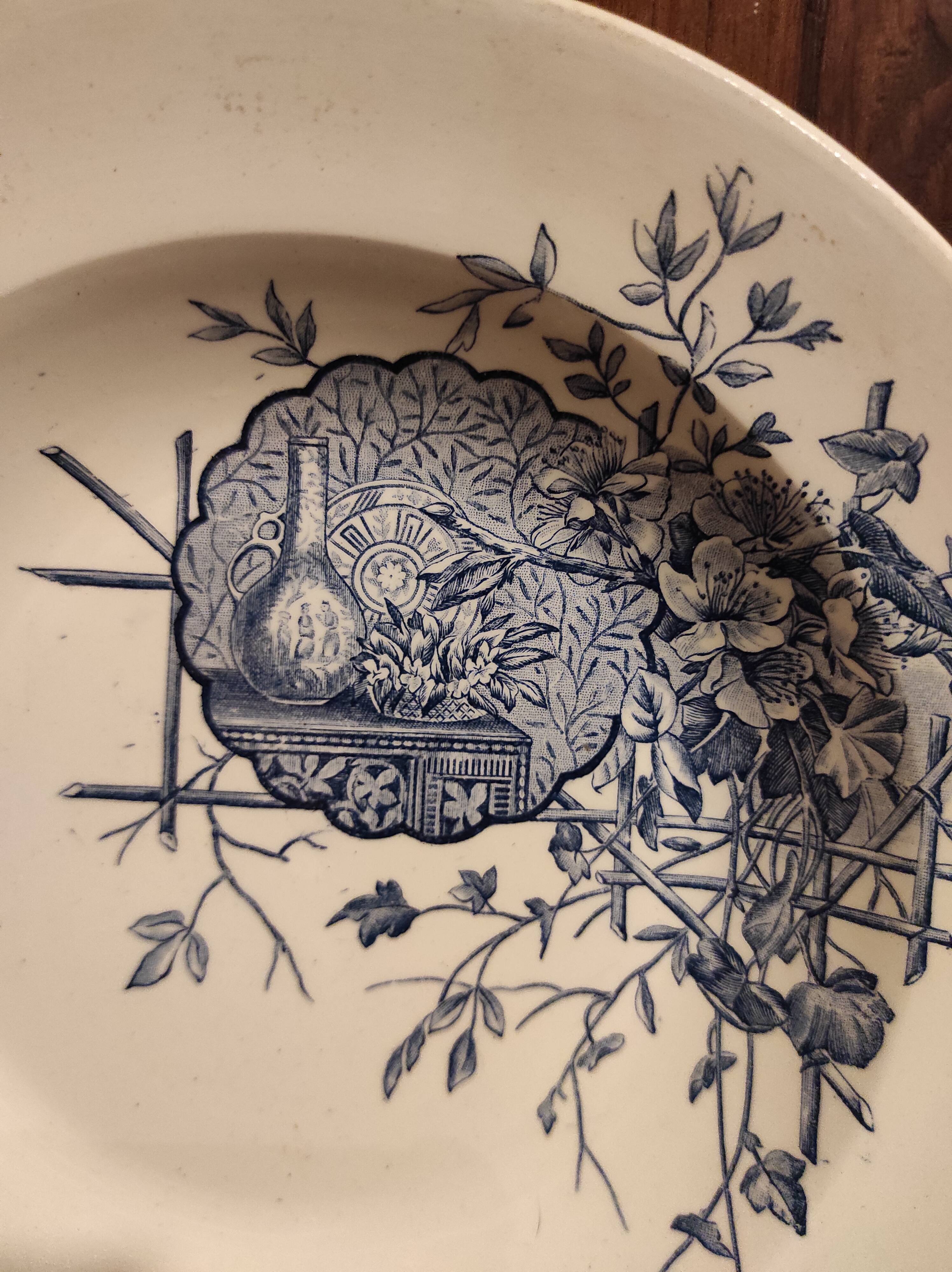 French vintage soup plate, R. Lafitte, Terre de Fer, Salins