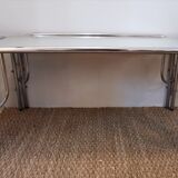 Mirror and chrome 70s glass coffee table