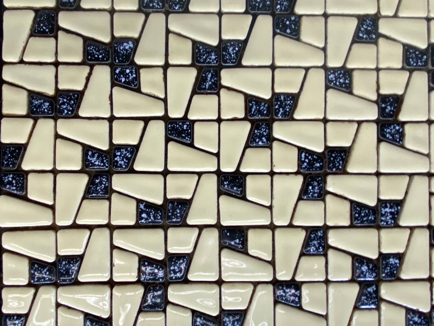 Vintage Modernist Mosaic Ceramic and Steel Side Table, 1950s