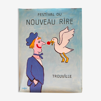 Affiche originale "Trouville Festival du nouveau rire" 46x61cm 90's