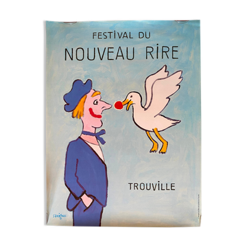 Affiche originale "Trouville Festival du nouveau rire" 46x61cm 90's